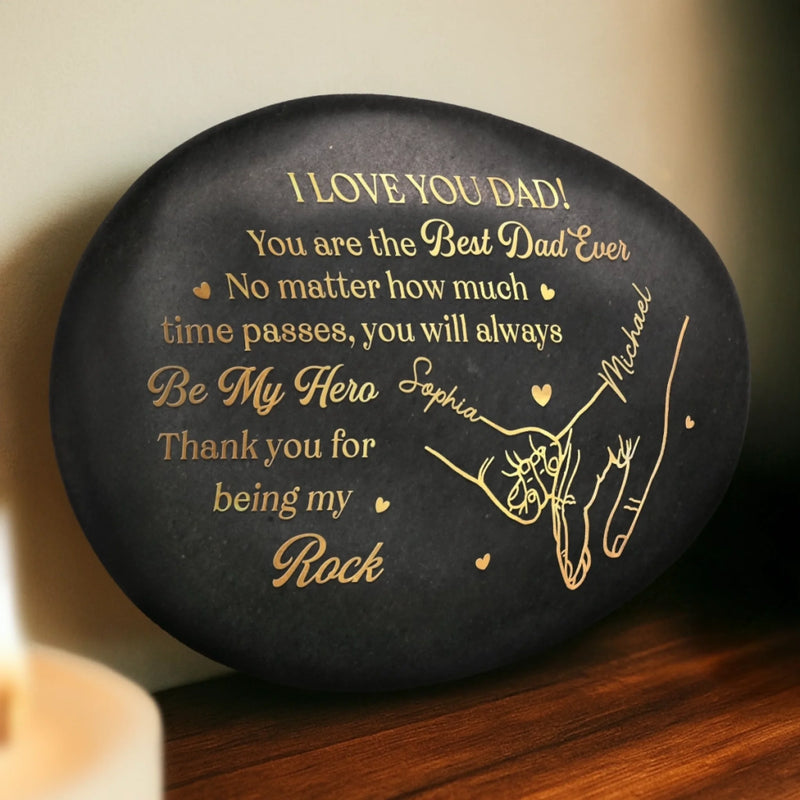 Custom Printed Rock - Personalized Father's Day Gifts For Dad, Grandpa - Family Built On Love