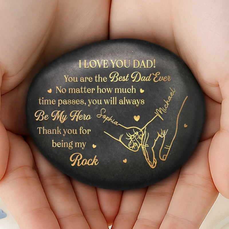 Custom Printed Rock - Personalized Father's Day Gifts For Dad, Grandpa - Family Built On Love