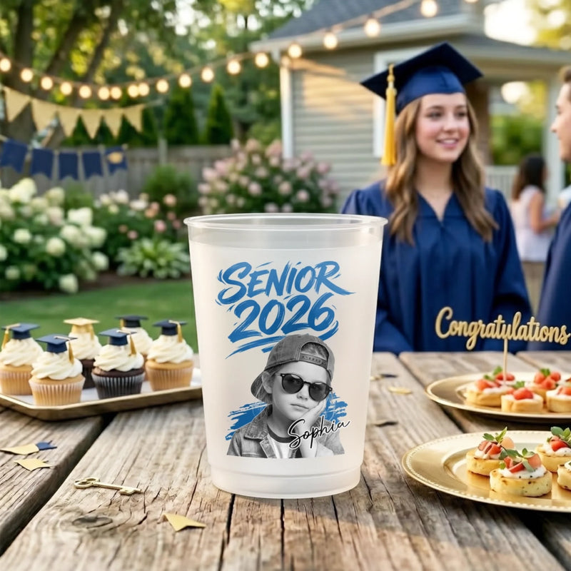 Custom Photo Graduation Cups - Personalized Graduation Gifts For Him, Her - Senior Mode With Extra Swag