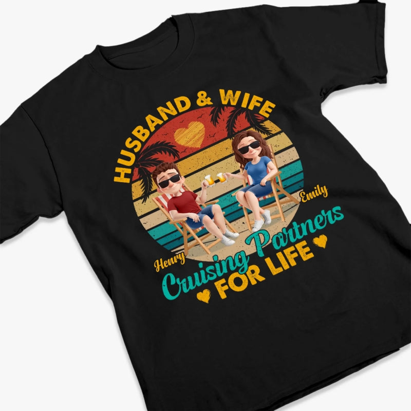 Custom T-shirt, Premium T-shirt, Hoodie - Personalized Summer Vacation And Travel Gifts For Husband And Wife, Him And Her, Cruise Lovers - Catch Us Cruising Into Forever