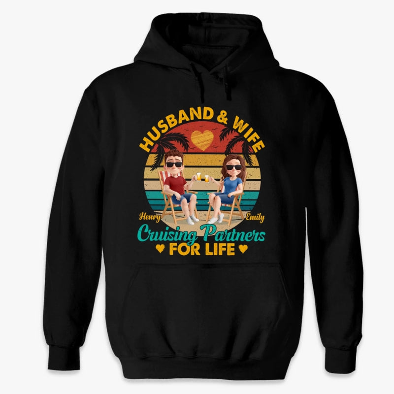 Custom T-shirt, Premium T-shirt, Hoodie - Personalized Summer Vacation And Travel Gifts For Husband And Wife, Him And Her, Cruise Lovers - Catch Us Cruising Into Forever