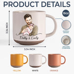 Custom Photo Printed Pottery Mug - Personalized Father's Day, Baby Shower, Gender Reveal Gifts For New Moms, New Dads, New Parents - Baby Coming Love Growing