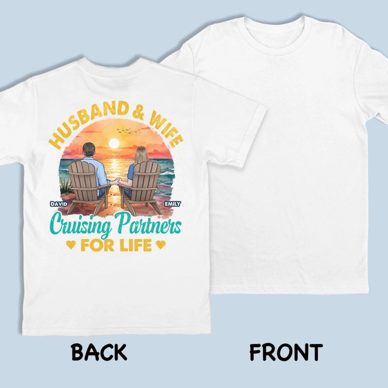 Custom T-shirt, Premium T-shirt, Hoodie - Personalized Summer Vacation And Travel Gifts For Husband And Wife, Him And Her, Cruise Lovers - Cruise Partners For Life