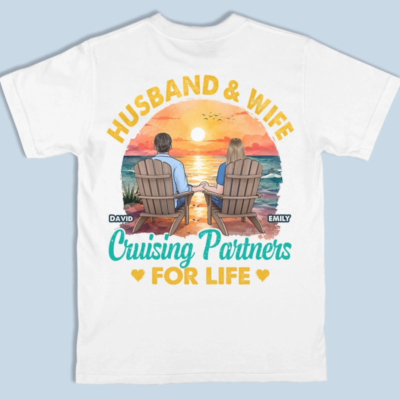 Custom T-shirt, Premium T-shirt, Hoodie - Personalized Summer Vacation And Travel Gifts For Husband And Wife, Him And Her, Cruise Lovers - Cruise Partners For Life