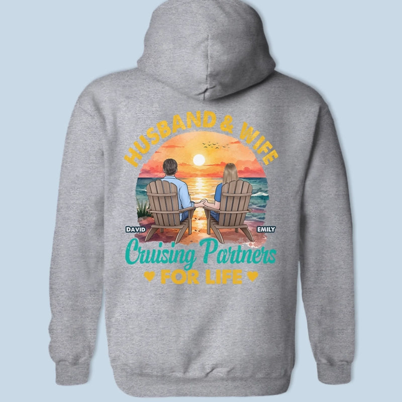 Custom T-shirt, Premium T-shirt, Hoodie - Personalized Summer Vacation And Travel Gifts For Husband And Wife, Him And Her, Cruise Lovers - Cruise Partners For Life