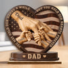 Custom 2-Layered Wooden Plaque - Personalized Father's Day Birthday Gifts For Dad, Grandpa - Dad’s Love Builds Strong Families