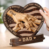 Custom 2-Layered Wooden Plaque - Personalized Father's Day Birthday Gifts For Dad, Grandpa - Dad’s Love Builds Strong Families