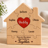 Custom Shaped Wooden Art Puzzle - Personalized Father's Day Birthday Gifts For Dad, Grandpa - Dad Is The Heart Of Our Home