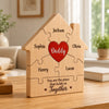Custom Shaped Wooden Art Puzzle - Personalized Father's Day Birthday Gifts For Dad, Grandpa - Dad Is The Heart Of Our Home