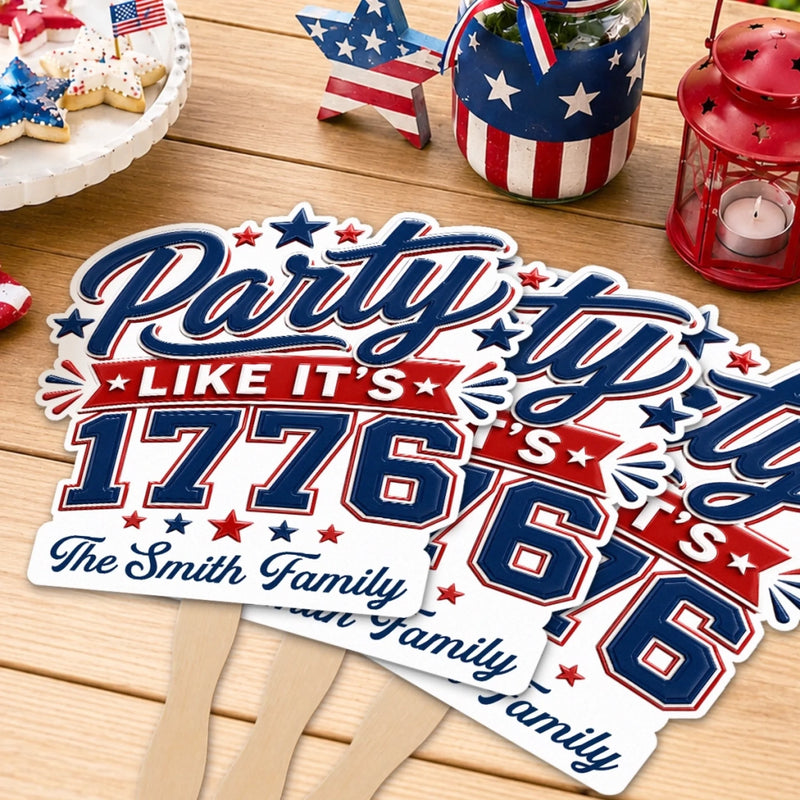 Custom Hand Fan - Personalized America 250th Anniversary Gifts For Mom, Dad, Brother, Sister, Kids - Happy 250th Birthday