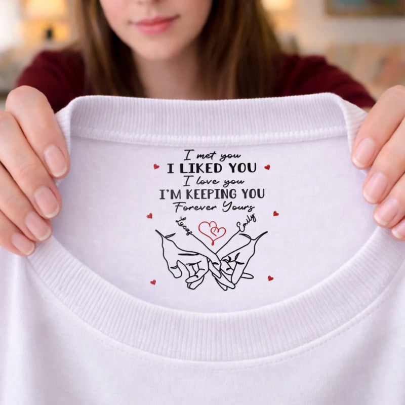 Custom Inside Neck Print T-Shirt - Personalized Anniversary Wedding Gifts For Husband And Wife, Him And Her - For The Wife Who Means Everything
