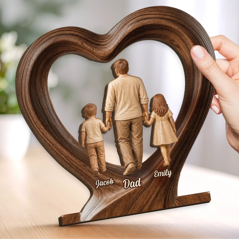 Custom 2-Layered Wooden Plaque - Personalized Father's Day Birthday Gifts For Dad, Grandpa - Thank You For Always Being There