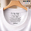 Custom Inside Neck Print T-Shirt - Personalized Anniversary Wedding Gifts For Husband And Wife, Him And Her - Tiny Message, Forever Feeling