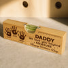 Custom Wooden Bottle Opener With Built-in Spirit Level - Personalized Father's Day Birthday Gifts For Dad, Grandpa - Dad’s Love Leads The Way