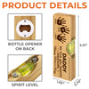 Custom Wooden Bottle Opener With Built-in Spirit Level - Personalized Father's Day Birthday Gifts For Dad, Grandpa - Dad’s Love Leads The Way