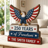 Custom Thick Wooden Plaque - Personalized America 250th Anniversary Gifts For Mom, Dad, Brother, Sister, Kids - USA Pride, Home Sweet Home