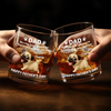 Custom Whiskey Glass - Personalized Father's Day Gifts For Dog Cat Lovers, Dog Dad And Mom, Cat Owners - Dad’s Little Boss