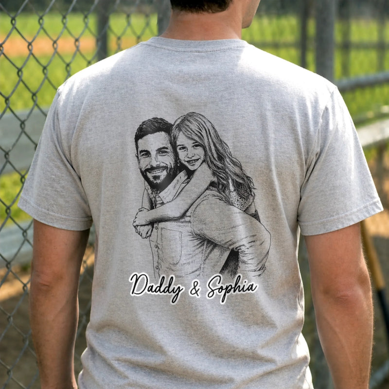 Custom Photo Unisex T-shirt - Personalized Father's Day Birthday Gifts For Dad, Grandpa - Forever My Hero