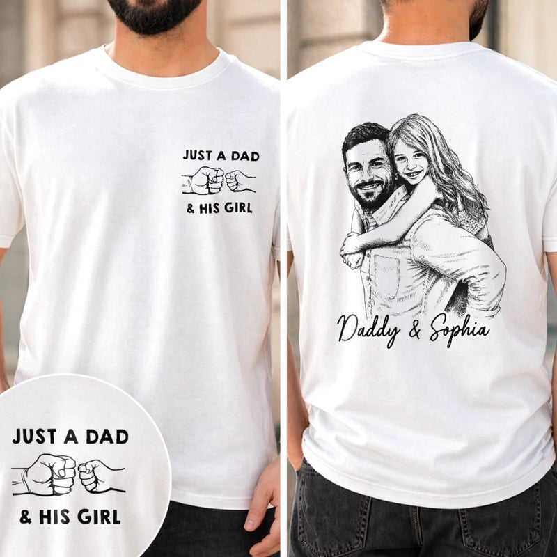 Custom Photo Unisex T-shirt - Personalized Father's Day Birthday Gifts For Dad, Grandpa - Forever My Hero
