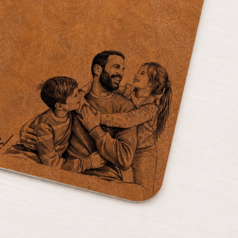 Custom Photo Desk Mat - Personalized Father's Day Birthday Gifts For Dad, Grandpa - Forever Thankful For A Dad Like You
