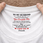Custom Inside Neck Print T-Shirt - Personalized Anniversary Wedding Gifts For Husband And Wife, Him And Her -  His Daily Dose Of Love