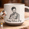 Custom Photo Printed Pottery Mug - Personalized Father's Day, Baby Shower, Gender Reveal Gifts For New Moms, New Dads, New Parents - Dad Life Starts Her