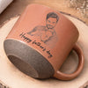 Custom Photo Printed Pottery Mug - Personalized Father's Day, Baby Shower, Gender Reveal Gifts For New Moms, New Dads, New Parents - Dad Life Starts Her