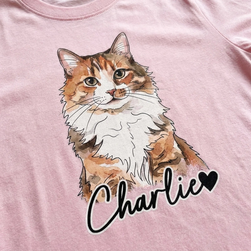 Custom Photo Unisex T-shirt - Personalized Father's Day Birthday Gifts For Dog Cat Lovers, Dog Dad And Mom, Cat Owners - Paws Made Me Happy