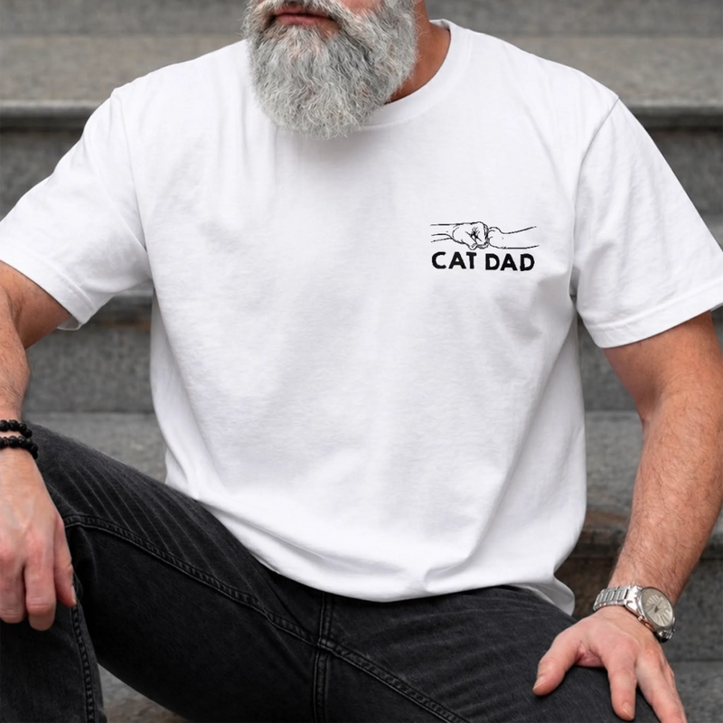 Custom Photo Unisex T-shirt - Personalized Father's Day Birthday Gifts For Dog Cat Lovers, Dog Dad And Mom, Cat Owners - Paws Made Me Happy