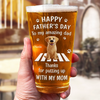 Custom Beer Glass - Personalized Father's Day Birthday Gifts For Dog Cat Lovers, Dog Dad And Mom, Cat Owners - Love Comes With Four Paws
