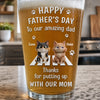 Custom Beer Glass - Personalized Father's Day Birthday Gifts For Dog Cat Lovers, Dog Dad And Mom, Cat Owners - Love Comes With Four Paws