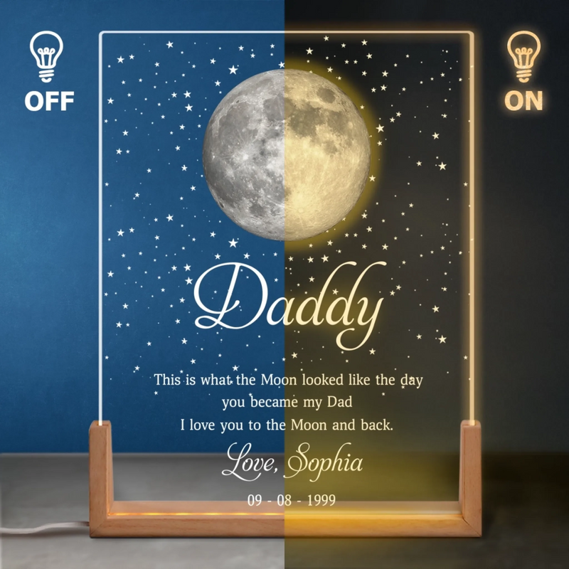 Custom Shaped 3D LED Walnut Night Light - Personalized Father's Day Gifts For Dad, Grandpa - You Lights Up Our Lives