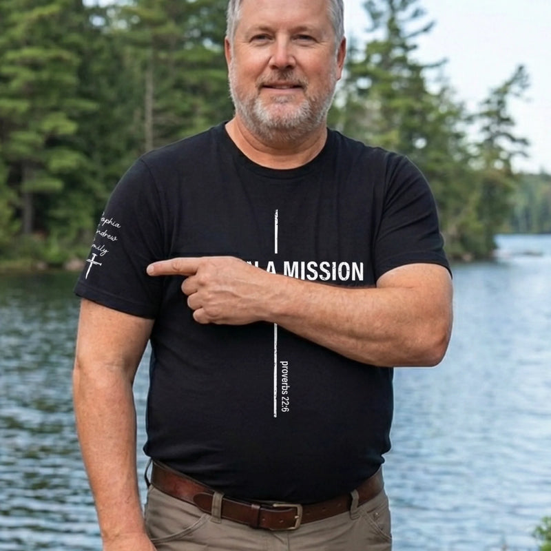 Custom T-Shirt - Personalized Father's Day Birthday Gifts For Dad, Grandpa - Dad On A Mission