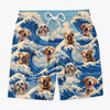 Custom Photo Tropical Hawaiian Aloha Men Beach Shorts - Personalized Summer Vacation And Travel Gifts For Dog Cat Lovers, Dog Dad And Mom, Cat Owners - The Cutest Tsunami Of Pups