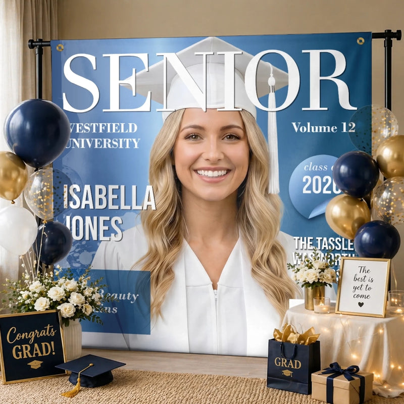 Custom Photo Backdrop - Personalized Graduation Gifts For Him, Her - Go Shine In The Future