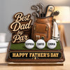 Custom 2-Layered Wooden Plaque - Personalized Father's Day Birthday Golf Gifts For Dad, Grandpa - Swing Easy Live Happy