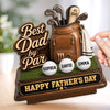 Custom 2-Layered Wooden Plaque - Personalized Father's Day Birthday Golf Gifts For Dad, Grandpa - Swing Easy Live Happy