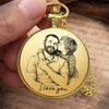 Custom Photo Pocket Watch - Personalized Father's Day Birthday Gifts For Dad, Grandpa - Dad’s Love Lights The Way