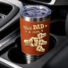 Custom Printed Leather Tumbler - Personalized Father's Day Birthday Gifts For Dad, Grandpa - Forever Thankful For Dad