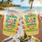 Custom Party Cups - Personalized Summer Vacation And Travel Gifts For Teachers - Teacher Tired, Summer Hired