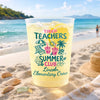 Custom Party Cups - Personalized Summer Vacation And Travel Gifts For Teachers - Teacher Tired, Summer Hired