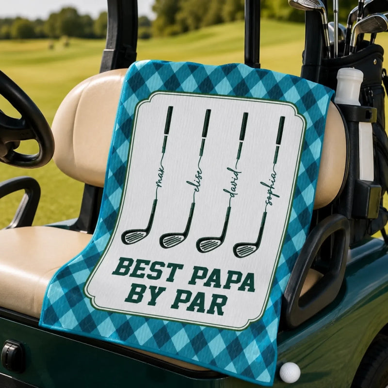 Custom Golf Towel - Personalized Father's Day Birthday Golf Gifts For Dad, Grandpa - Keep Calm & Golf On