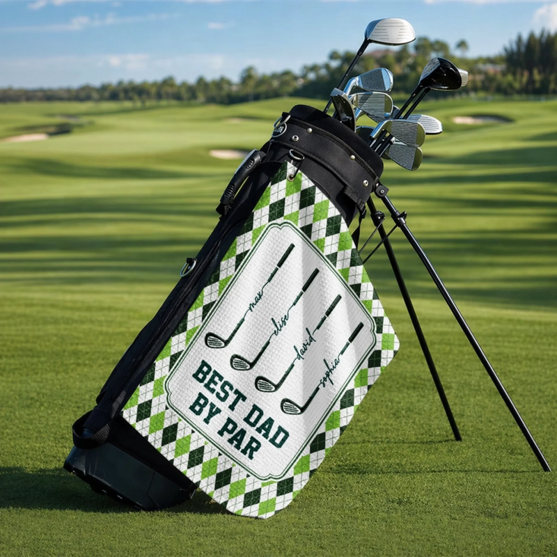 Custom Golf Towel - Personalized Father's Day Birthday Golf Gifts For Dad, Grandpa - Keep Calm & Golf On