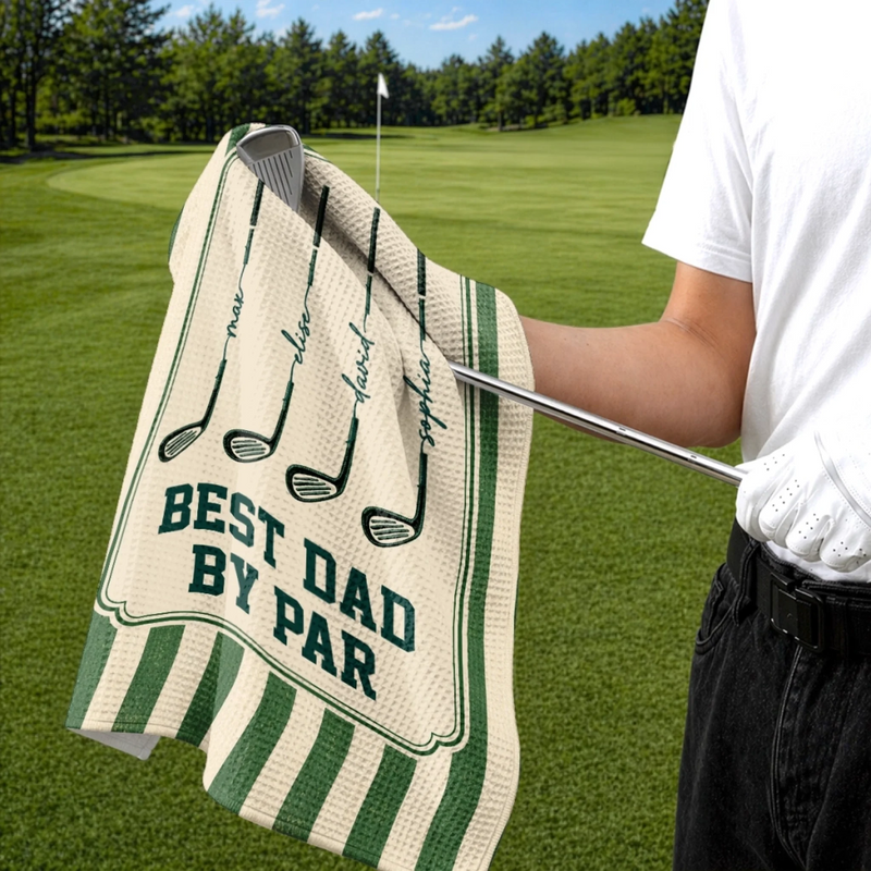 Custom Golf Towel - Personalized Father's Day Birthday Golf Gifts For Dad, Grandpa - Keep Calm & Golf On