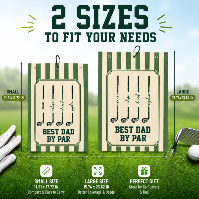Custom Golf Towel - Personalized Father's Day Birthday Golf Gifts For Dad, Grandpa - Keep Calm & Golf On