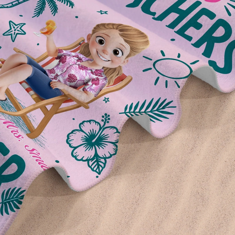 Custom Beach Towel - Personalized Summer Vacation And Travel Gifts For Teachers - Summer Club Roll Call
