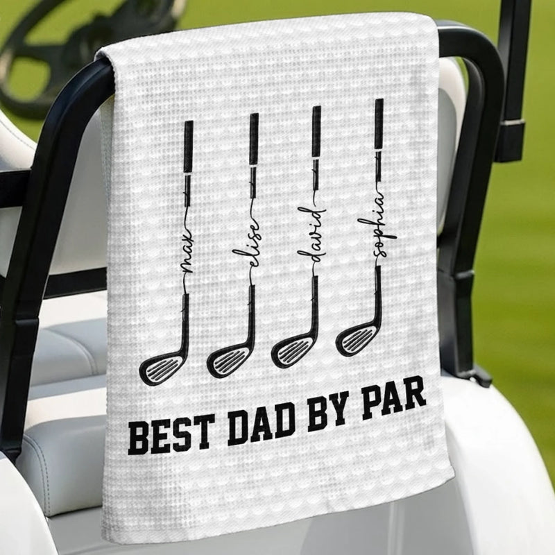Custom Golf Towel - Personalized Father's Day Birthday Golf Gifts For Dad, Grandpa - Swing Easy, Live Happy