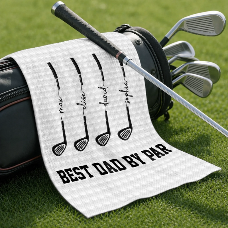 Custom Golf Towel - Personalized Father's Day Birthday Golf Gifts For Dad, Grandpa - Swing Easy, Live Happy