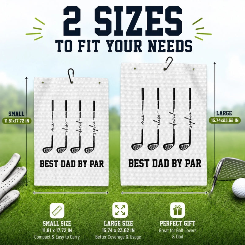 Custom Golf Towel - Personalized Father's Day Birthday Golf Gifts For Dad, Grandpa - Swing Easy, Live Happy