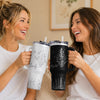 Custom Engraved 40oz Tumbler With Handle - Personalized Birthday Gifts For Besties, Sisters, BFF, Family, Yourself - Coffee Gossip Repeat